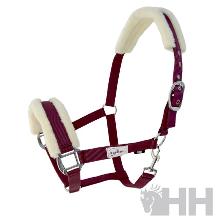 CABEZADA CUADRA LEXHIS NYLON DOBLE ACOLCHADA CON BORREGUILLO SINTÉTICO Y MOSQUETON
