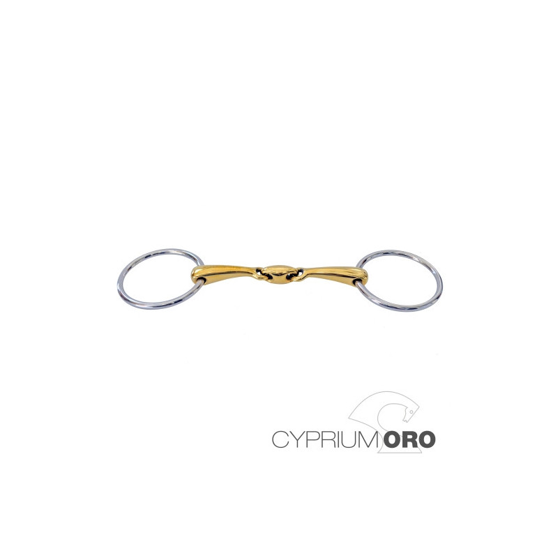 FILETE SEFTON CYPRIUM ORO ANILLA EMBOCADURA HUECA PARTIDA DOBLE GROSOR 18 MM