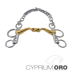 BOCADO SEFTON CYPRIUM ORO PELHAM EMBOCADURA 45º PARTIDA DOBLE PIERNA CORTA