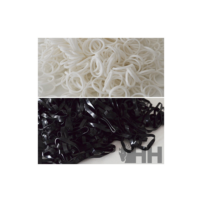 GOMAS PARA CRINES DE SILICONA (BOLSA 500 UNIDADES)