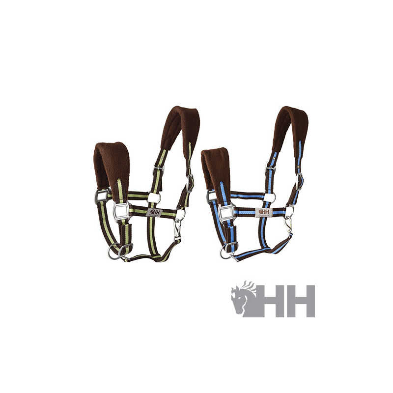 CABEZADA CUADRA HH NYLON DOBLE ACOLCHADA CON FORRO POLAR Y MOSQUETON