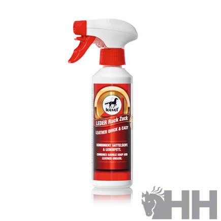 JABONCILLO LEOVET LEATHER CARE QUICK & EASY DOBLE CUIDADO LIQUIDO CON PULVERIZADOR